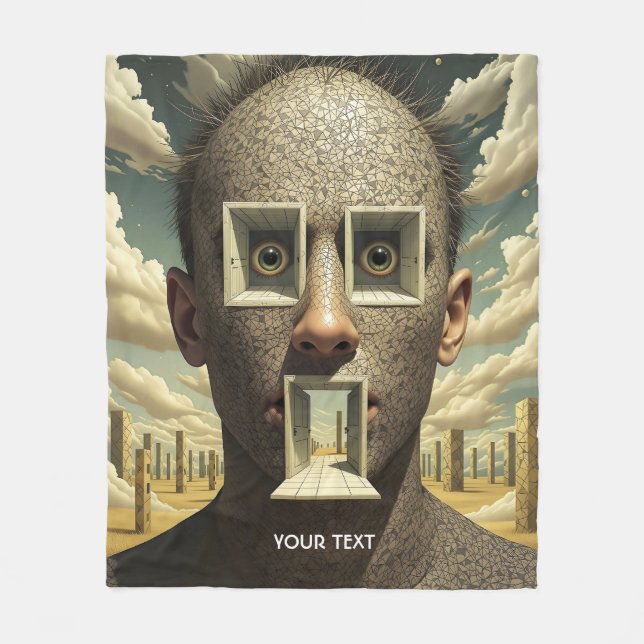 Fantasy Niedlich Door Windows Man Fleecedecke (Vorderseite)