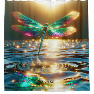Fantasy Niedlich Dragonfly Wasserspiegelung Duschvorhang