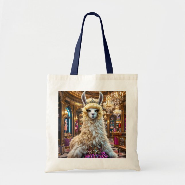 Fantasy Niedlich Drama Llama Queen Tragetasche (Vorne)