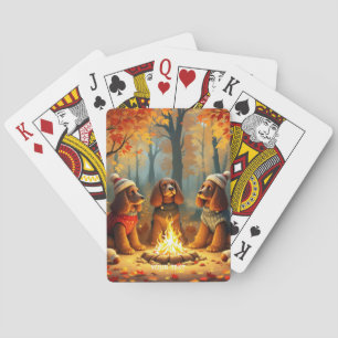 Fantasy Niedlich Drei Herbsthunde Spielkarten