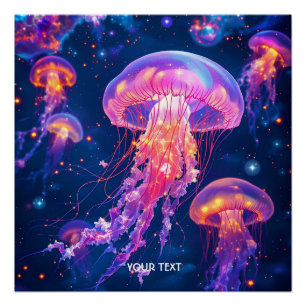 Fantasy Niedlich Driving Jellyfish Sea Poster