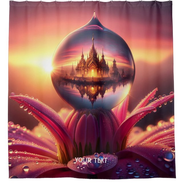 Fantasy Niedlich Drop Dew Blume Duschvorhang (Vorderseite)