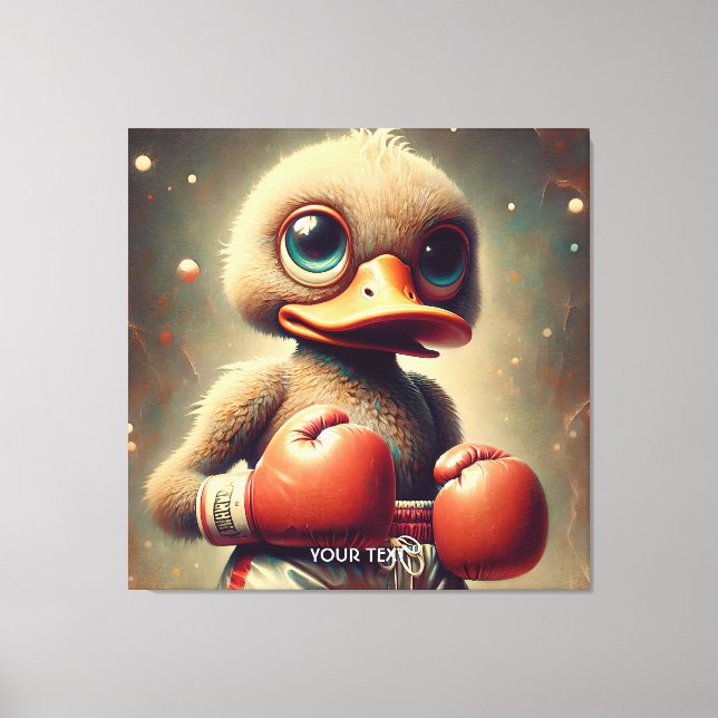 Fantasy Niedlich Duck Boxing Gloves Leinwanddruck (Vorderseite)