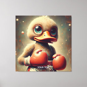 Fantasy Niedlich Duck Boxing Gloves Leinwanddruck