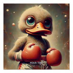 Fantasy Niedlich Duck Boxing Gloves Poster