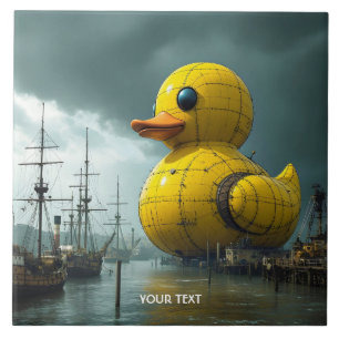 Fantasy Niedlich Duck War Ship Fliese