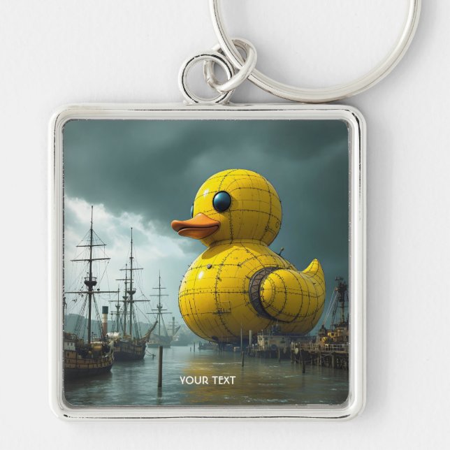 Fantasy Niedlich Duck War Ship Schlüsselanhänger (Vorne)