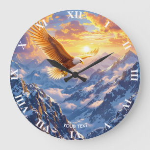 Fantasy Niedlich Eagle Mountains Sonnenaufgang Große Wanduhr