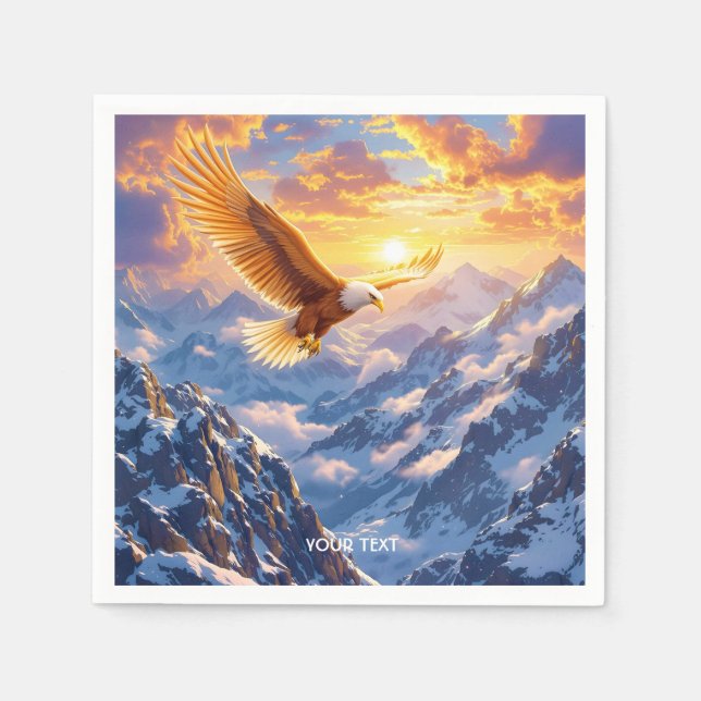 Fantasy Niedlich Eagle Mountains Sonnenaufgang Serviette (Vorderseite)