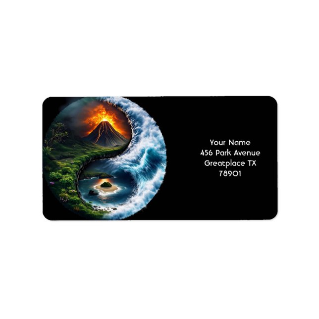 Fantasy Niedlich Earth Yang Adressaufkleber (Vorne)
