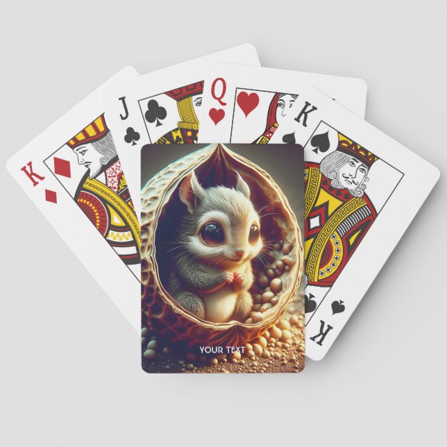 Fantasy Niedlich Eichhörnchen Inside Muschel Spielkarten (Rückseite)