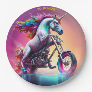 Fantasy Niedlich Einhorn Reiten Pappteller