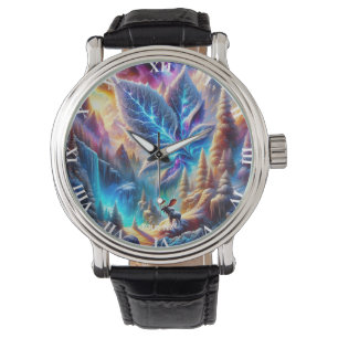 Fantasy Niedlich Elch Leaf Colors Armbanduhr
