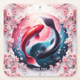 Fantasy Niedlich Elegant Yin Yang Rechteckiger Pappuntersetzer
