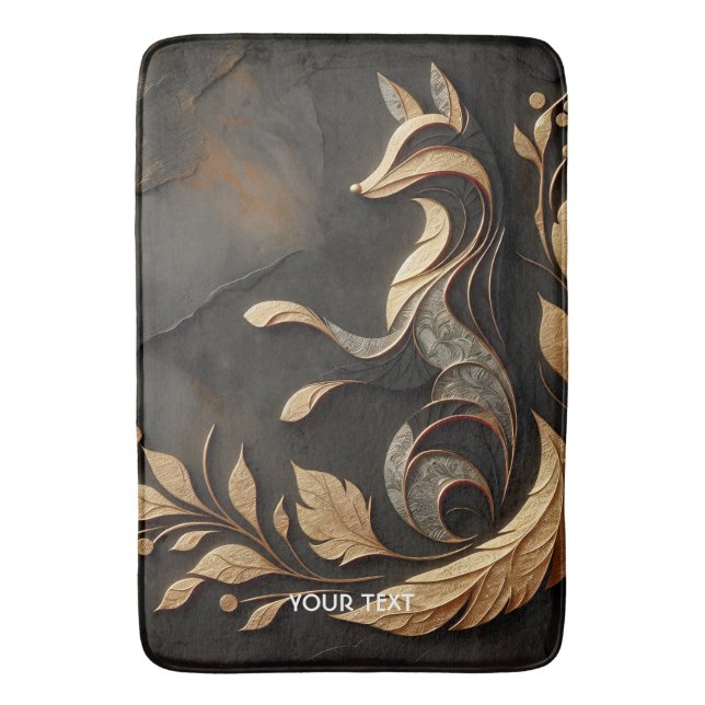 Fantasy Niedlich Elegante Fox Zeichnend Badematte (Vorderseite Vertikal)