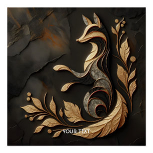 Fantasy Niedlich Elegante Fox Zeichnend Poster