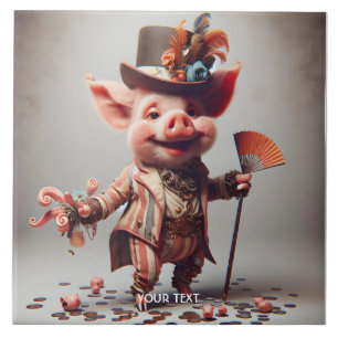 Fantasy Niedlich Elegante Nice Pig Fliese