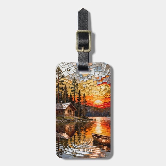 Fantasy Niedlich Embossed Metal Landschaft Gepäckanhänger (Vorderseite vertikal)