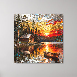 Fantasy Niedlich Embossed Metal Landschaft Leinwanddruck