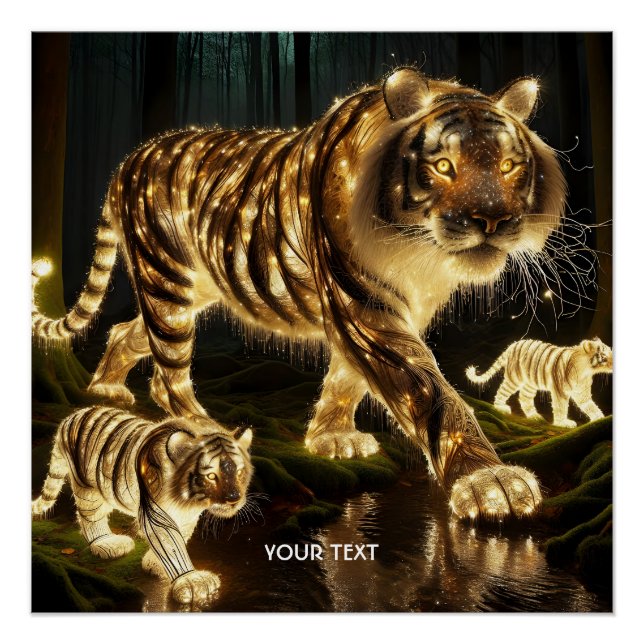 Fantasy Niedlich Enchanted Tiger Family Poster (Vorderseite)