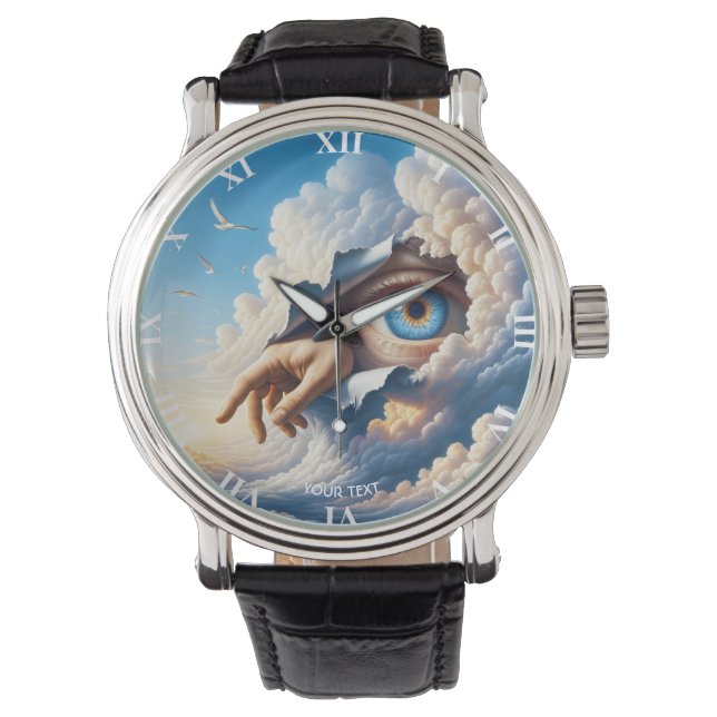 Fantasy Niedlich Eye Sky Wolken Armbanduhr (Vorderseite)