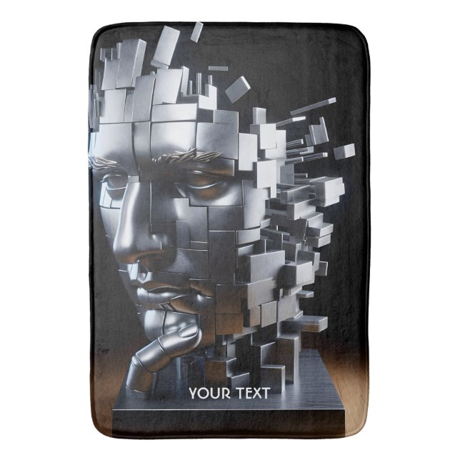 Fantasy Niedlich Face Metal Skulptur Badematte (Vorderseite Vertikal)