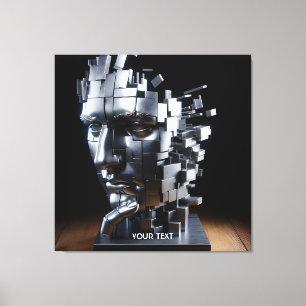 Fantasy Niedlich Face Metal Skulptur Leinwanddruck