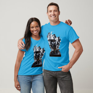 Fantasy Niedlich Face Metal Skulptur T-Shirt