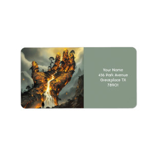 Fantasy Niedlich Fire Lava Hand Adressaufkleber