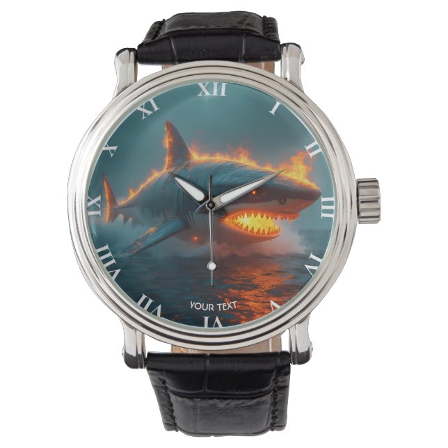 Fantasy Niedlich Fire Sharing Sea Armbanduhr (Vorderseite)