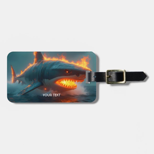 Fantasy Niedlich Fire Sharing Sea Gepäckanhänger (Vorderseite horizontal)