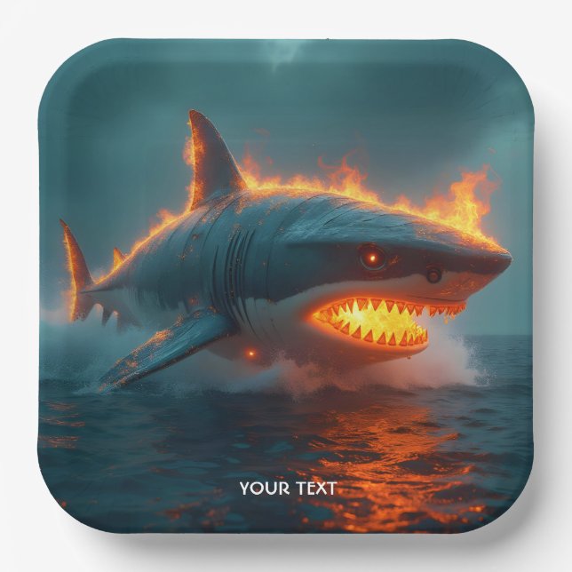 Fantasy Niedlich Fire Sharing Sea Pappteller (Vorderseite)