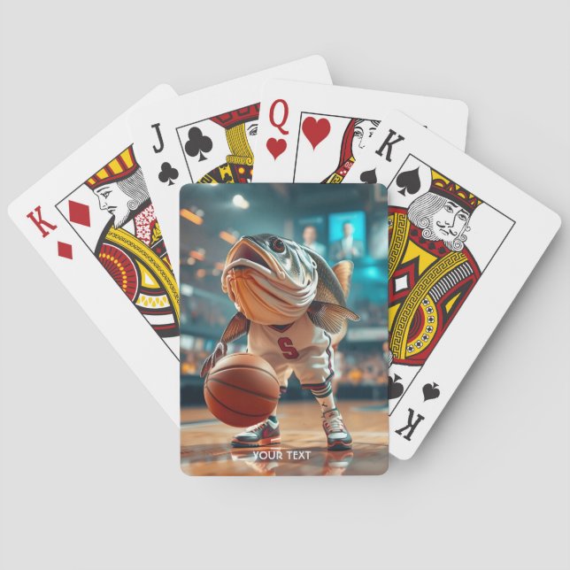 Fantasy Niedlich Fish Playing Basketball Spielkarten (Rückseite)