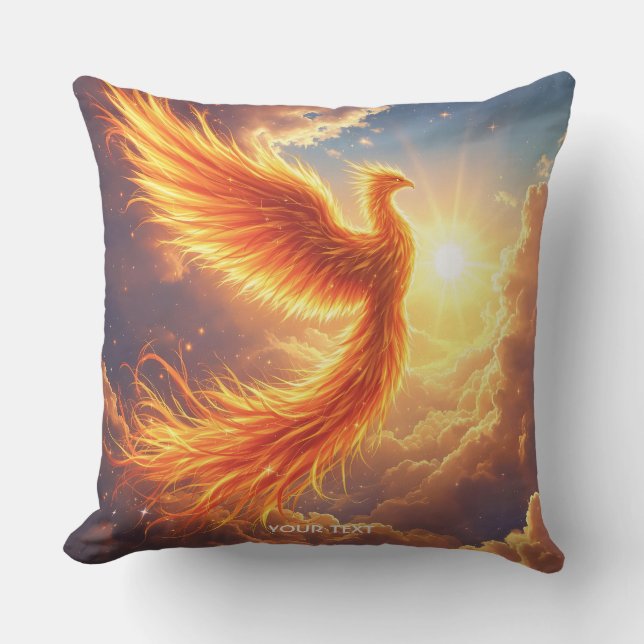 Fantasy Niedlich Flaming Phoenix Steigung Kissen (Vorderseite)