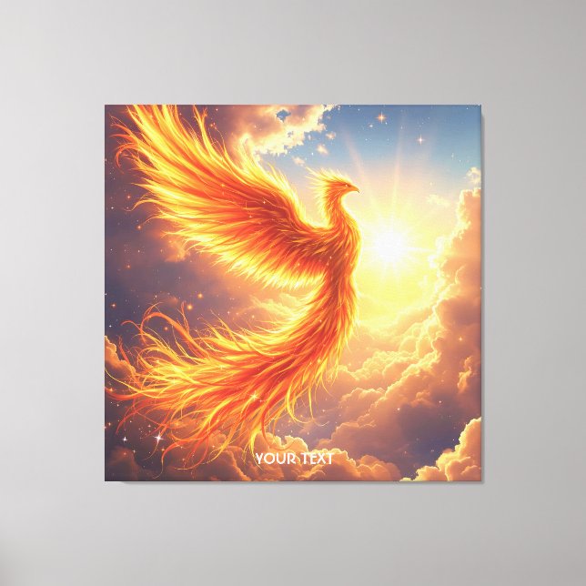 Fantasy Niedlich Flaming Phoenix Steigung Leinwanddruck (Vorderseite)
