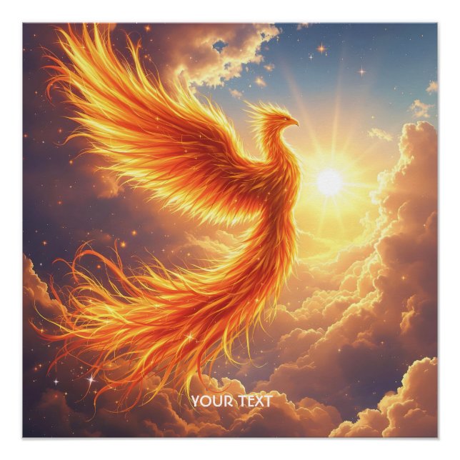 Fantasy Niedlich Flaming Phoenix Steigung Poster (Vorderseite)