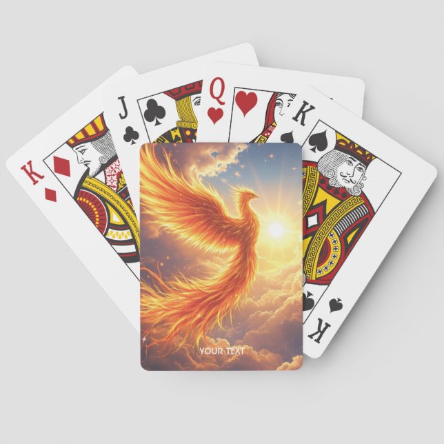 Fantasy Niedlich Flaming Phoenix Steigung Spielkarten (Rückseite)