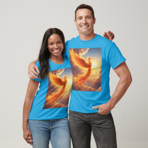 Fantasy Niedlich Flaming Phoenix Steigung T-Shirt