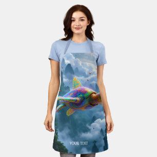 Fantasy Niedlich Flying Rainbow Turtle Schürze