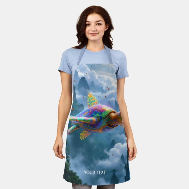 Fantasy Niedlich Flying Rainbow Turtle Schürze (Getragen)