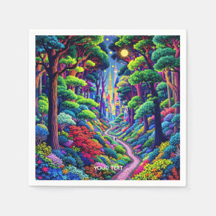 Fantasy Niedlich Forest and City Serviette