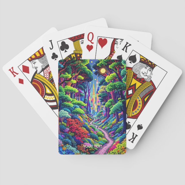 Fantasy Niedlich Forest and City Spielkarten (Rückseite)