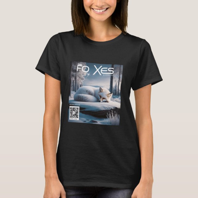 Fantasy Niedlich Fox Winter Magazine T-Shirt (Vorderseite)
