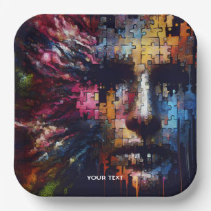 Fantasy Niedlich Fragments Man Face Pappteller