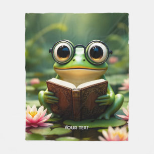Fantasy Niedlich Frog Glassbook Fleecedecke