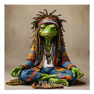 Fantasy Niedlich Frog treibt Meditation ab Poster