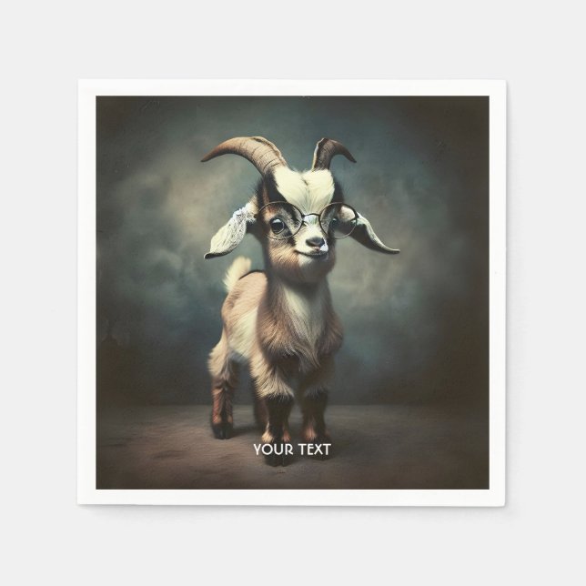 Fantasy Niedlich Funny Baby Goat Serviette (Vorderseite)
