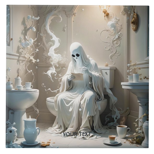 Fantasy Niedlich Ghost Bathroom Paper Fliese (Vorderseite)