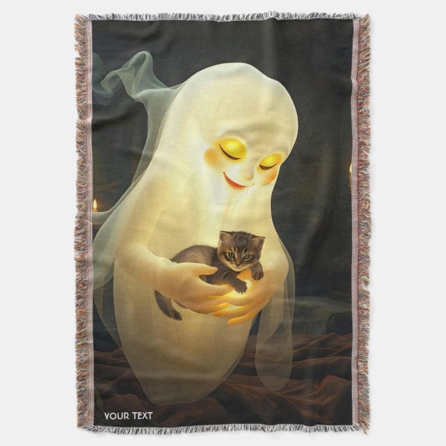 Fantasy Niedlich Ghost Kitten Kerzen Decke (Vorderseite Vertikal)