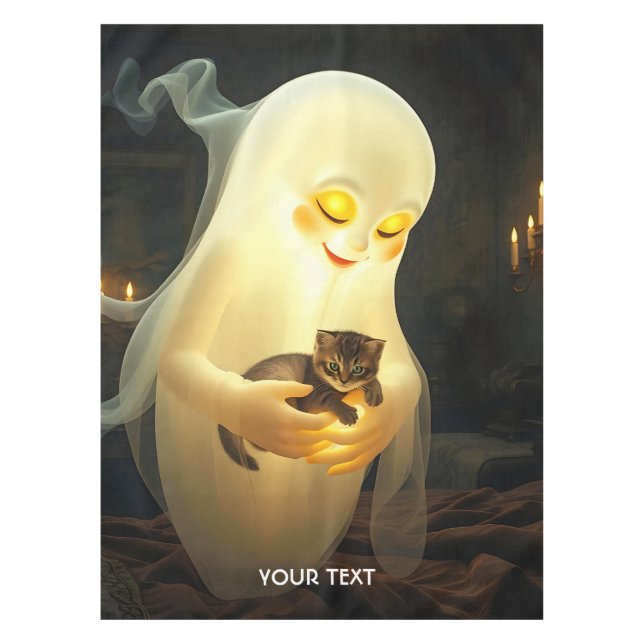 Fantasy Niedlich Ghost Kitten Kerzen Tischdecke (Vorderseite)